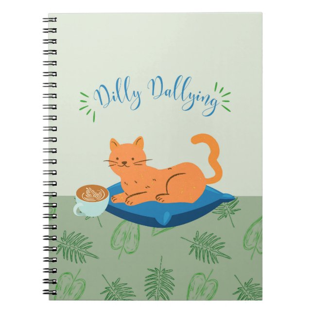 Caderno Espiral Dilly Dallying Orange Cat (Frente)