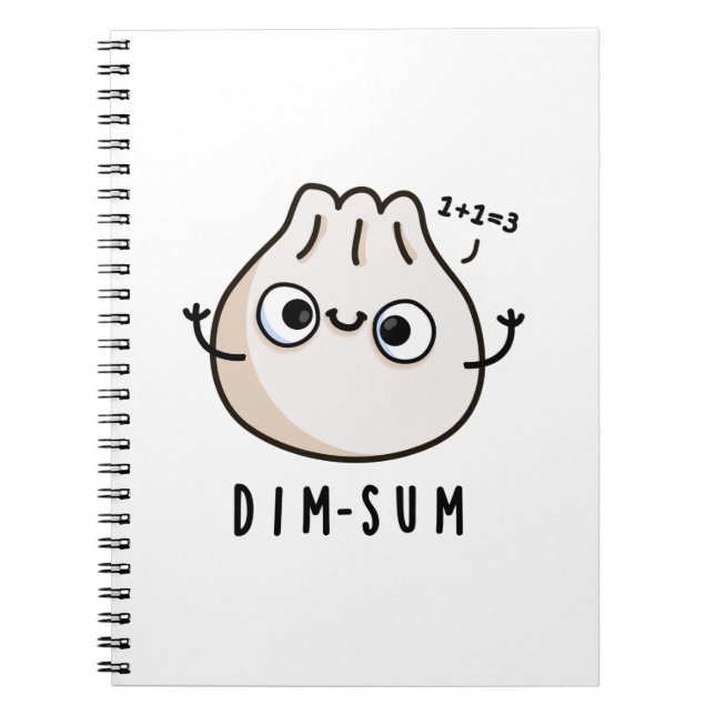 Caderno Espiral Dim-sum Piada Dimsum Matemática Trocadilho  (Frente)