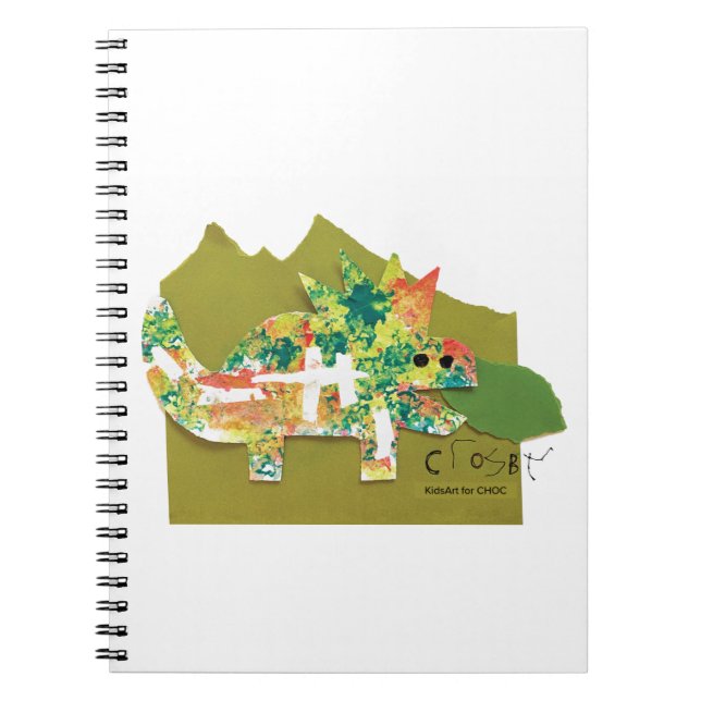 Caderno Espiral Dino Rugido - Arte Infantil para o CHOC (Frente)