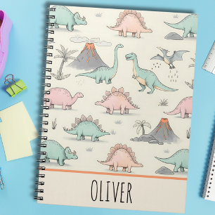 Caderno Espiral Dinosauros Desenhos Lindos no Terra Jurássica