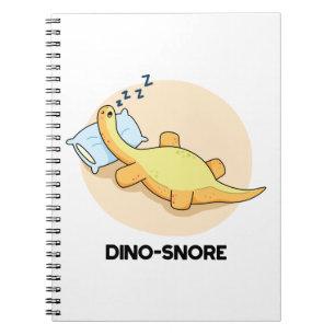Caderno Espiral Dinosnore Funny Dormindo Dinossauro Pun