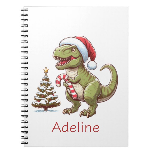 Caderno Espiral Dinossauro candi doce de Natal (Frente)