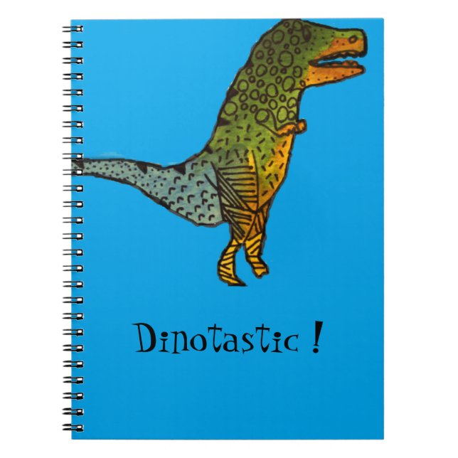 Caderno Espiral Dinossauro fofinho azul dinotástico! Rabiscar de a (Frente)