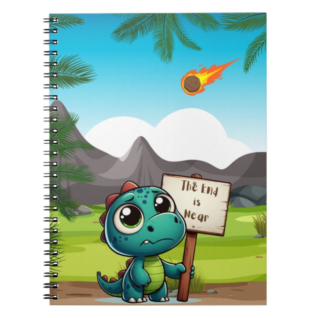 Caderno Espiral dinossauro fofo, engraçado (Frente)