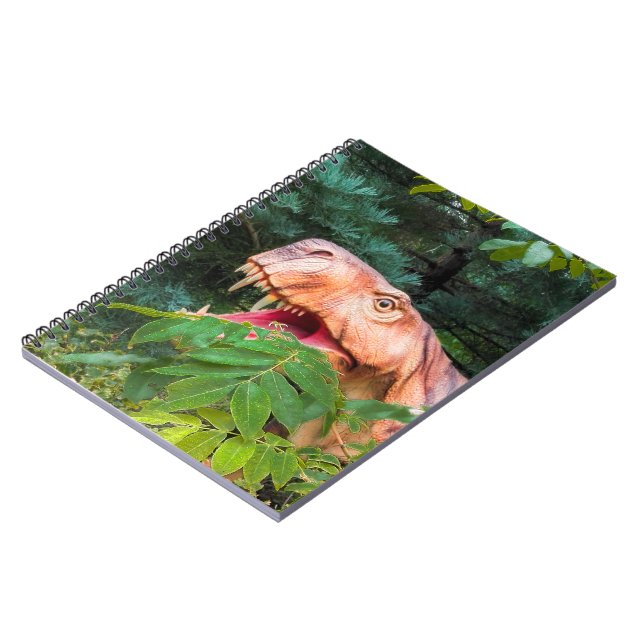Caderno Espiral Dinossauro na floresta. (Left Side)