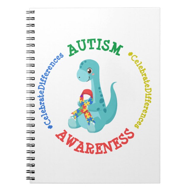 Caderno Espiral Dinossauros da Consciência Autismo (Frente)