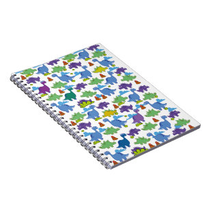 Caderno Espiral Dinossauros de Desenho Animado Fofos