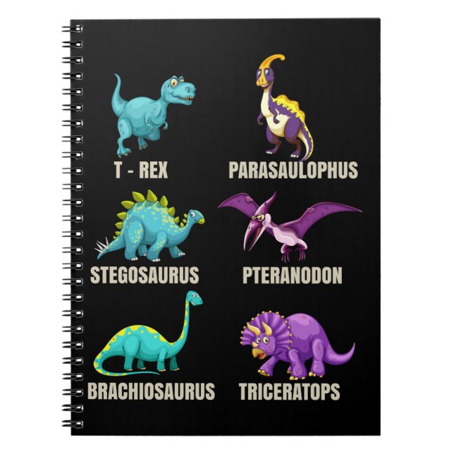 Caderno Espiral Dinossauros Trex Triceratops Dino Fan (Frente)