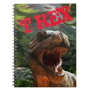 Caderno Espiral Dinossauros Vermelhos Modernos do T Rex