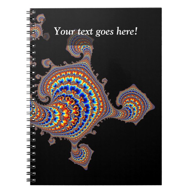 Caderno Espiral Dinozaur - arte do Fractal (Frente)