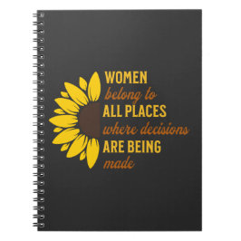 Caderno Espiral Direitos das Mulheres Ruth Bader Sunflower Trendan