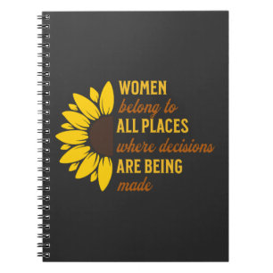 Caderno Espiral Direitos das Mulheres Ruth Bader Sunflower Trendan