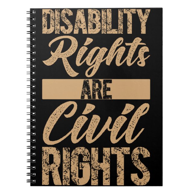 Caderno Espiral Direitos de Deficiência São Direitos Civis (Frente)