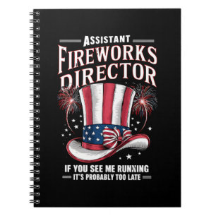 Caderno Espiral Diretor Assistente de Fogos de Artifício EUA 4 de