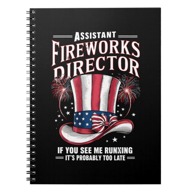 Caderno Espiral Diretor Assistente de Fogos de Artifício EUA 4 de  (Frente)