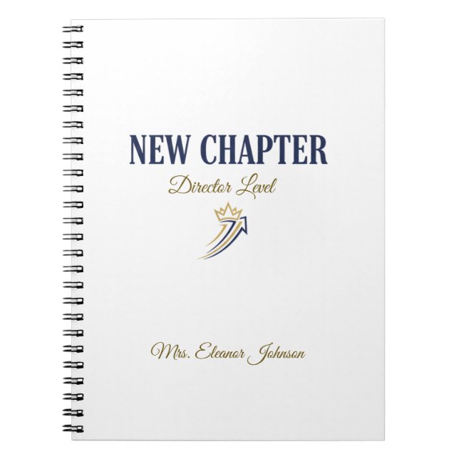 Caderno Espiral Diretor de Nível de Capítulo Personalizado (Frente)