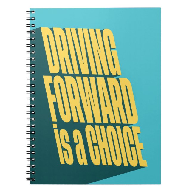 Caderno Espiral Dirigir para frente é uma escolha (Frente)