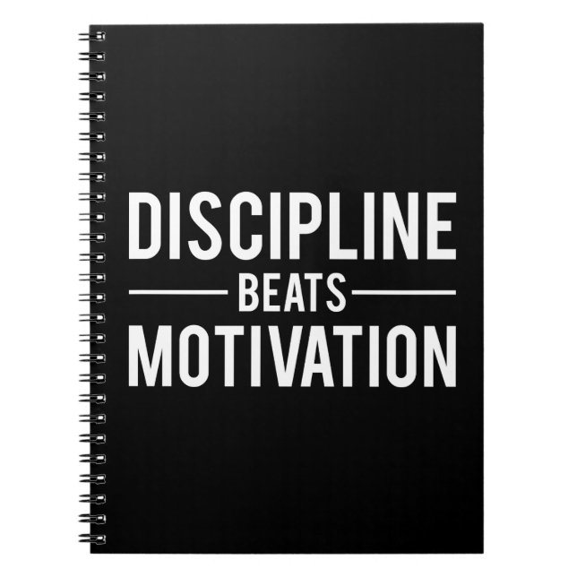Caderno Espiral Disciplina bate a motivação - Inspiração (Frente)