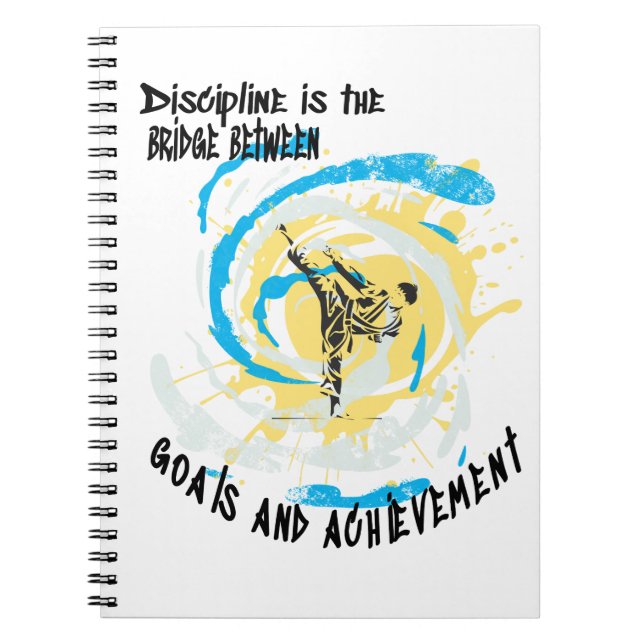 Caderno Espiral Disciplina é a ponte entre os objetivos da arte ma (Frente)