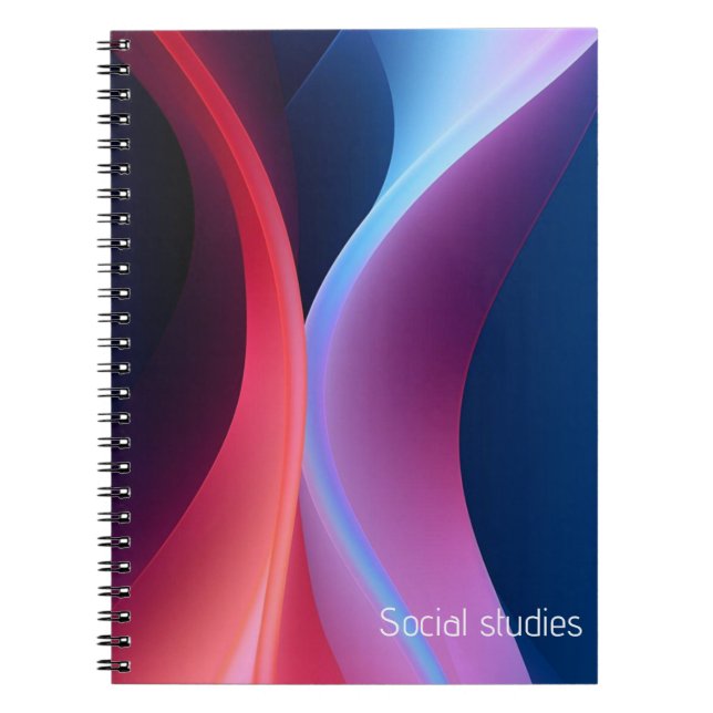 Caderno Espiral disciplinas da abstrato azul-escura (Frente)