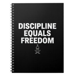 Caderno Espiral Discipline Equals Freedom – Bold Motivational Jour