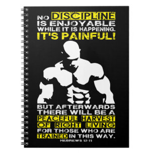Caderno Espiral DISCIPLINE - Motivação de Workout de Construção de