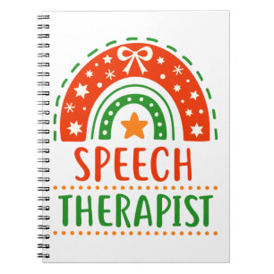 Caderno Espiral Discurso Terapista Natal Boho Rainbow