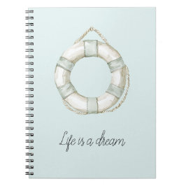 Caderno Espiral Dispositivo Flutuante Redondo Branco Menta Mar Oce