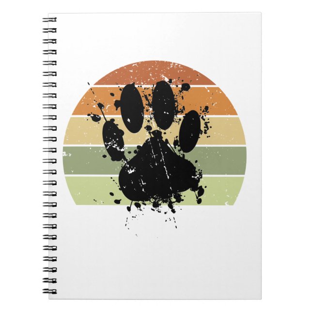 Caderno Espiral Distressão de Pintura com Pilha de Cachorro Imprim (Frente)
