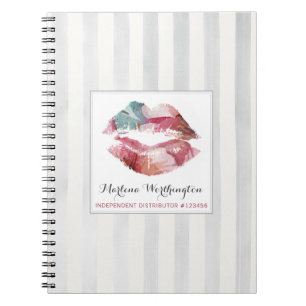 Caderno Espiral Distribuidor de Batom Beijo Aquarela Personalizado