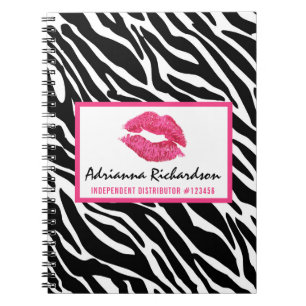 Caderno Espiral Distribuidor de Lipstick Zebra Kiss Lábios person