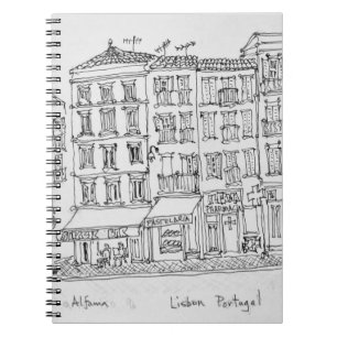 Caderno Espiral Distrito histórico de Alfama  Lisboa, Portugal