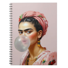 Caderno Espiral Diva com chiclete floral de cachecol