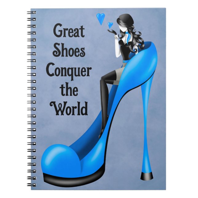 Caderno Espiral Divã da Moda em Stiletto Azul  (Frente)