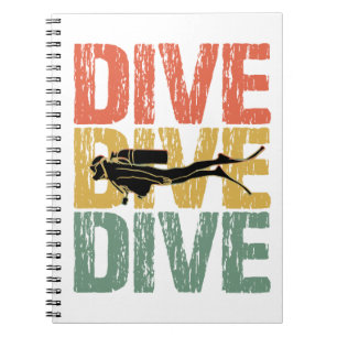 Caderno Espiral Dive-Dive - Mergulhador Submarino Scuba