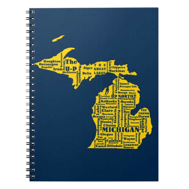 Caderno Espiral Diversão Amarelo e Marinho do Estado Azul das cida (Frente)