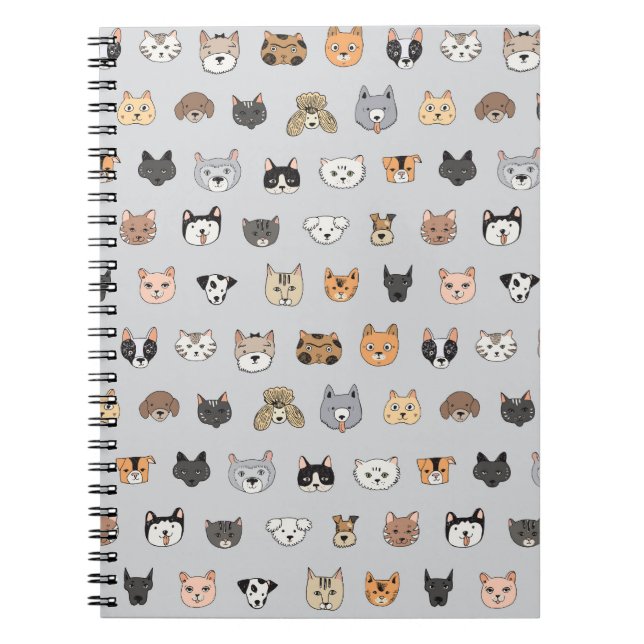 Caderno Espiral Diversão Animal: Cães Cães Mistura de Porcos (Frente)