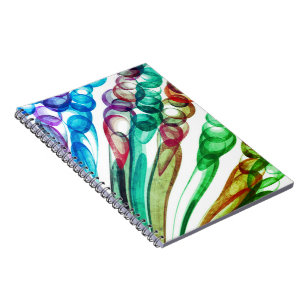 Caderno Espiral Diversão de Bolha Puxada / Folha Verde / Espiral