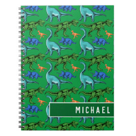 Caderno Espiral Diversão De Padrões De Dinossauro Crianças, Escola