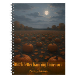 Caderno Espiral Diversão do Halloween personalizável