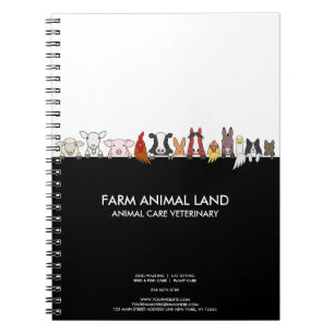 Caderno Espiral Diversão na Casa de Campo Floresta Vaca Galinha Ag