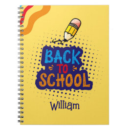 Caderno Espiral Diversão Personalizada 'De Volta à Escola' com Doo