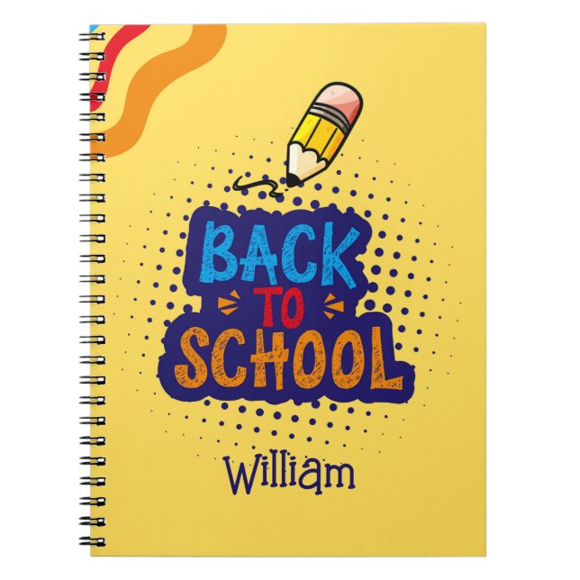 Caderno Espiral Diversão Personalizada 'De Volta à Escola' com Doo (Frente)