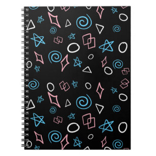 Caderno Espiral Diversão repetindo padrão nas cores trans flag!