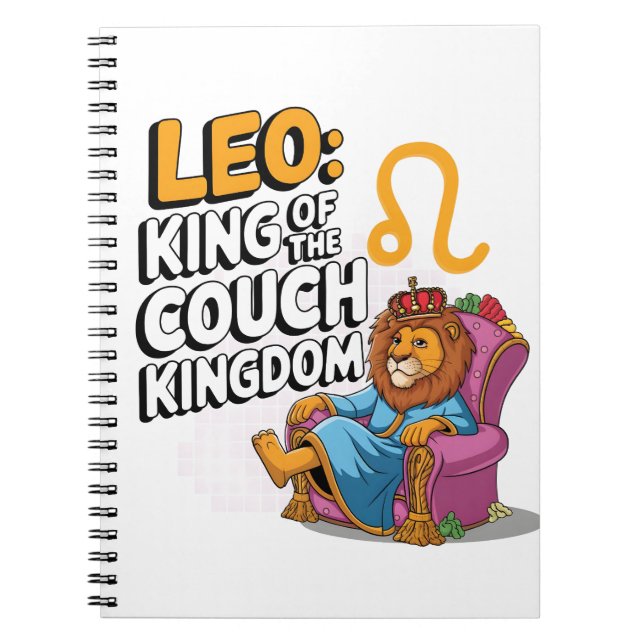 Caderno Espiral Diversão Zodíaco design Leo (Frente)