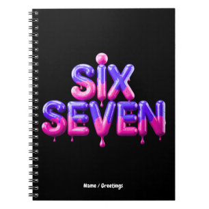 Caderno Espiral Divertido Seis Sete 67 Meme Gen Alpha Estilo Viral
