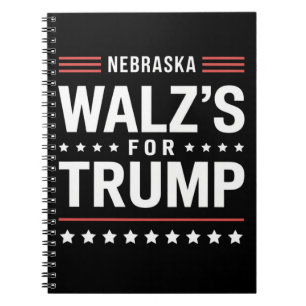 Caderno Espiral Divertido Trump Vance Walz's Para Trump Nebraska