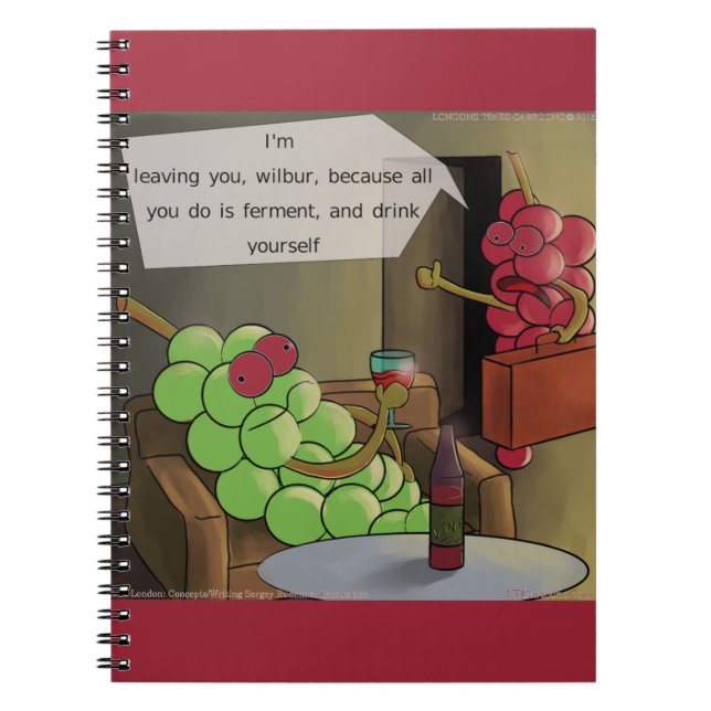 Caderno Espiral Divorcios de Uvas Engraçados (Frente)