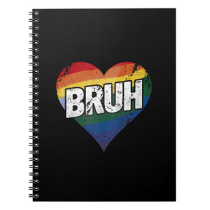 Caderno Espiral Dizendo engraçado do meme Bruh Cumprimento Bro Gay