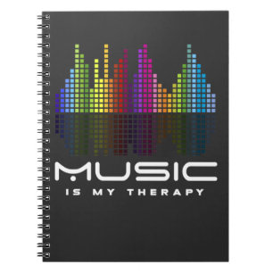 Caderno Espiral DJ Techno Therapy Music Equalizer Dm Party